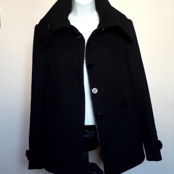 LeChateau Black Wool Coat Sz M  NWOT - Picture 11 of 15